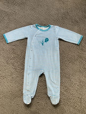 Pyjama 1P bleu et blanc 12 mois