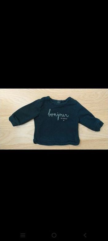 Sweat bisou bleu marine 6 mois