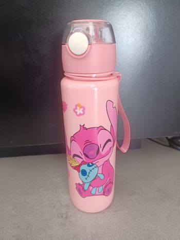 Gourde Stitch rose avec paille