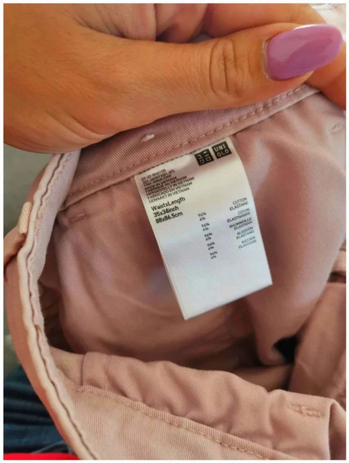 C34 pantalon rose Uniqlo W35 - photo numéro 3