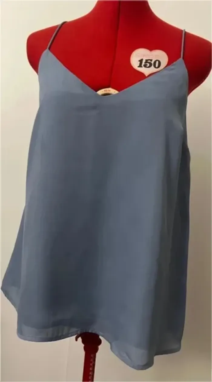 Top fluide à bretelles bleu gris Cubus - photo numéro 2