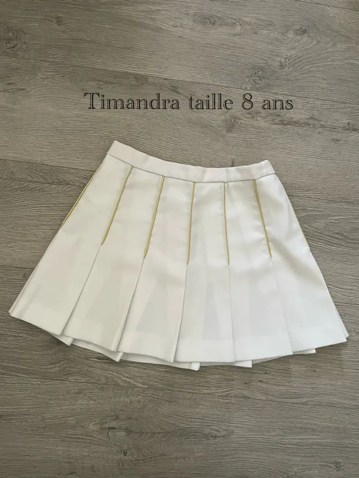 Jupe plissée blanche et dorée - Timandra - 8 ans