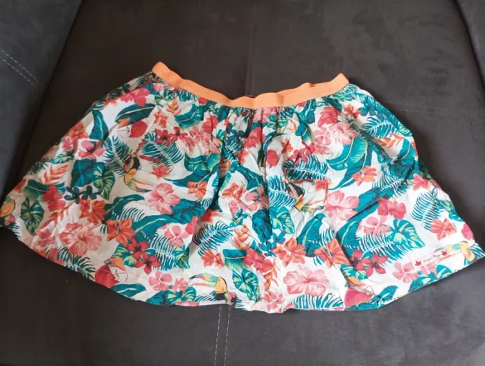 Jupe Fille 8 ans Fleurs Jungle perroquet Sergent major - photo numéro 2