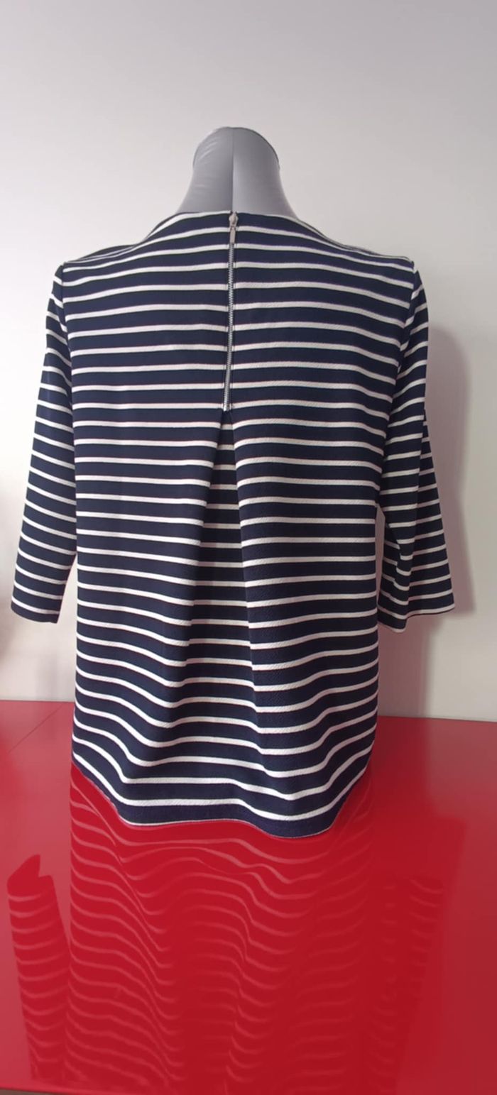 Blouse T-shirt Haut Top marinière manches 3/4 Taille 3 - photo numéro 2