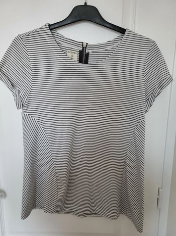 T-shirt marinière gris blanc Etam M