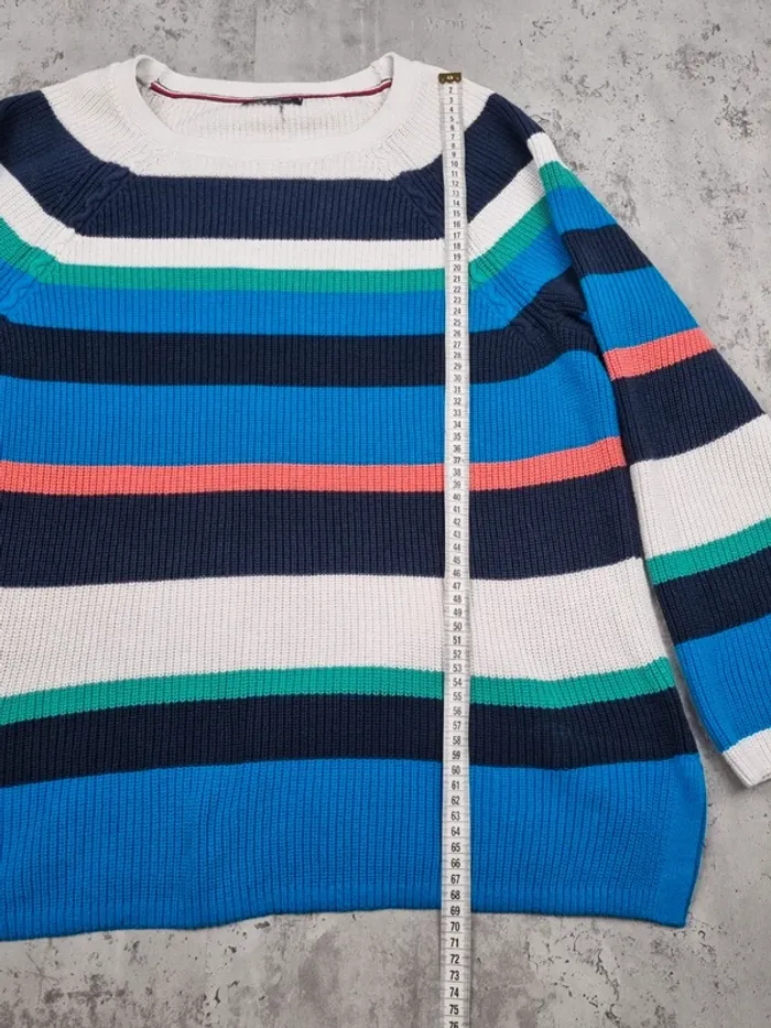 Pull rayé multicolore Tommy Hilfiger – Taille XL Femme (mesures en photos) - photo numéro 7