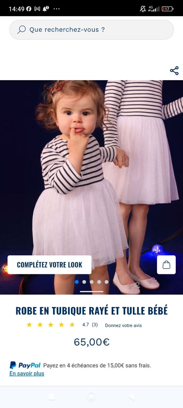 Robe paillette petit bateau et bandeau neufs  avec etiquette - photo numéro 2