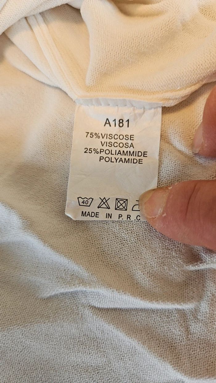 Blouse blanche à manches 3/4, Alfa, taille L/XL, nickel - photo numéro 8