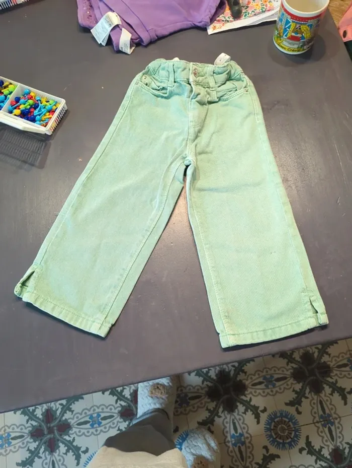 Jean wide leg vert clair