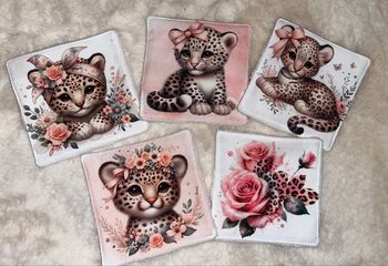 5 lingettes lavables guépard 