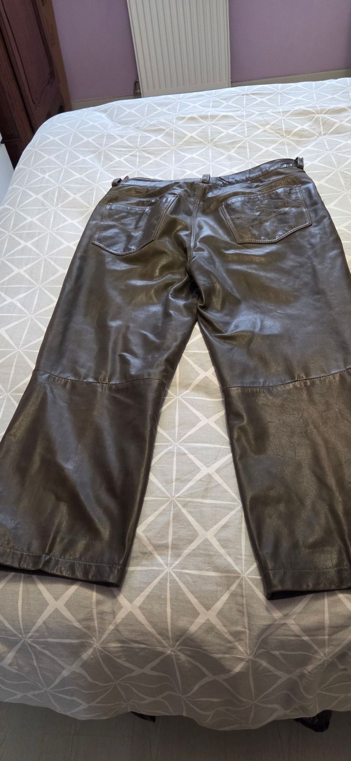 Pantalon marron cuir véritable T.46 - photo numéro 2