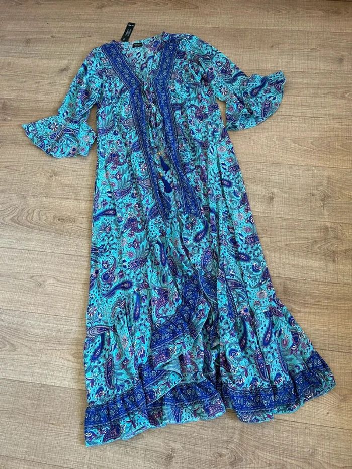 Kimono long imprimé neuf en soie taille unique - photo numéro 11