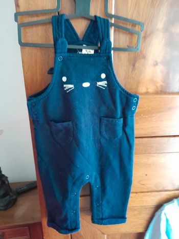 Salopette chat et short en velours avec haut