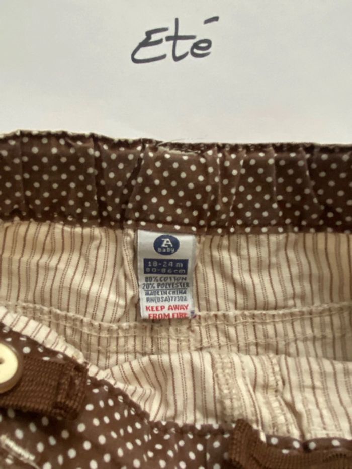 Lot 1 short neuf ajustable à la taille et 2 shorts TBE - Obaïbi, ZARA et autre - 18 mois - photo numéro 7