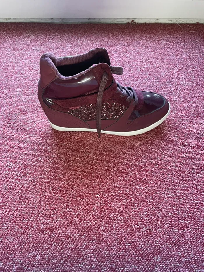 Chaussures rouges femmes à paillettes - photo numéro 6