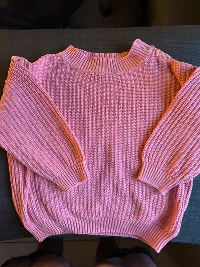 Pull maille rose H&M fille 18m