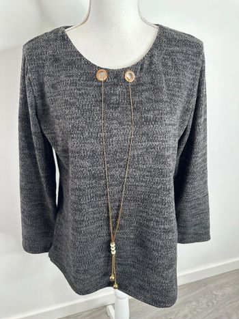 Blouse grise mouchetée manches 3/4 TU