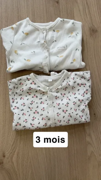 Lot de 2 pyjamas Taille 3 mois