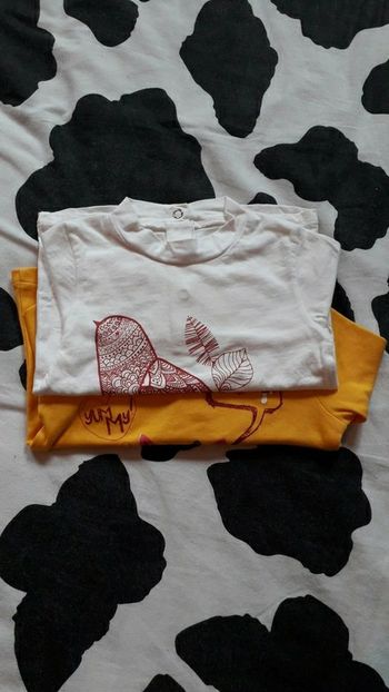 Lot de 2 tee-shirt manches longues col haut 12  mois