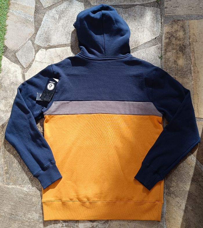 Veste Gilet Full Zip Volcom à capuche Neuf taille M Bleu marine Camel et Gris logo brodé - photo numéro 8