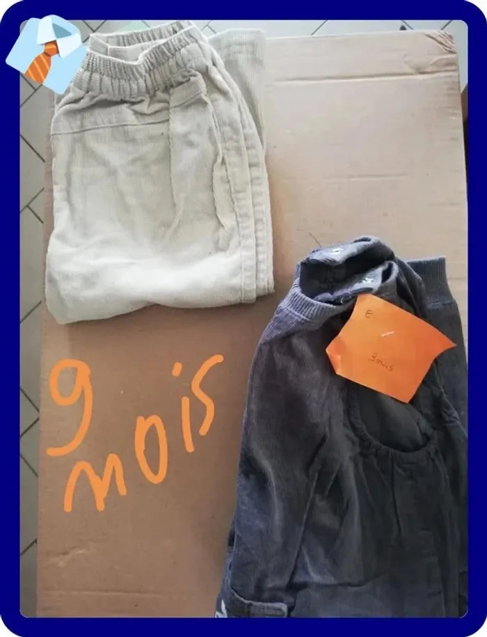 Lot de 2 pantalons 9 mois