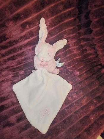 Lapin les Toudoux baby nat rose et blanc