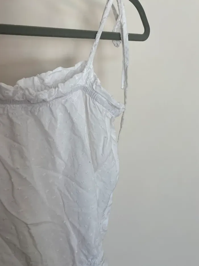 top à nouer court blanc plumetis etam taille 38 neuf - photo numéro 2