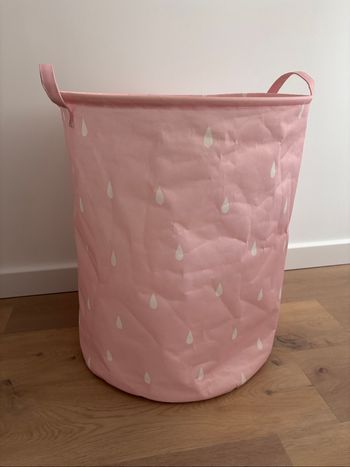 Grand panier de rangement H&M Home panière rose goutte TBE