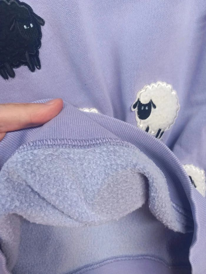 Pull/Sweat Vintage Lilas Moutons - photo numéro 8