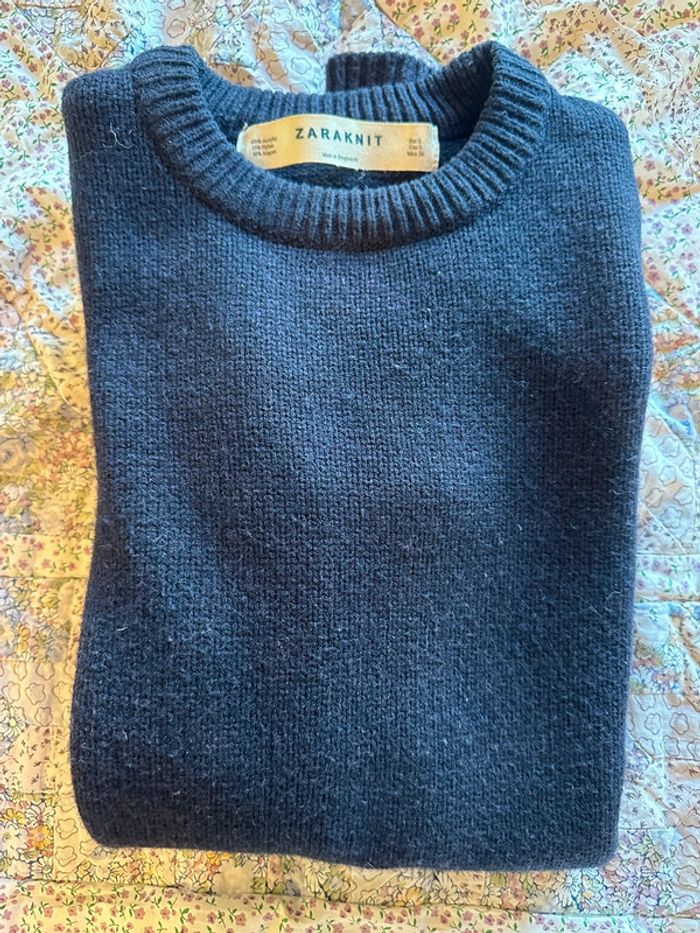 Pull bleu marine Zara - photo numéro 5