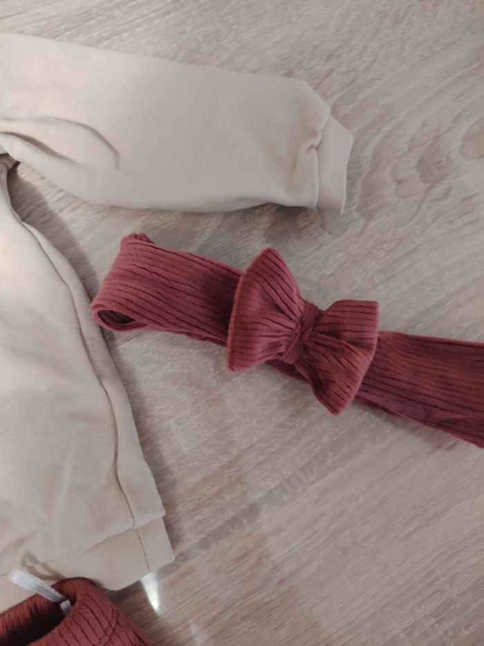 Ensemble Minnie "Best Friends" marron et bordeaux – 3-6 mois - photo numéro 3