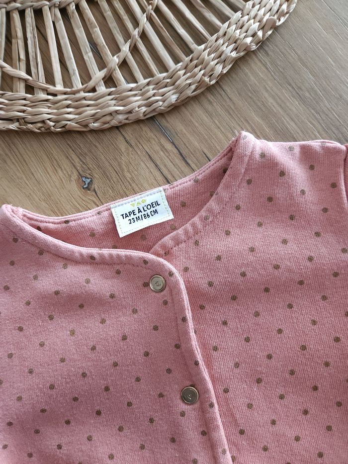 Gilet rose à pois dorés Tape à l'œil 23 Mois - photo numéro 4