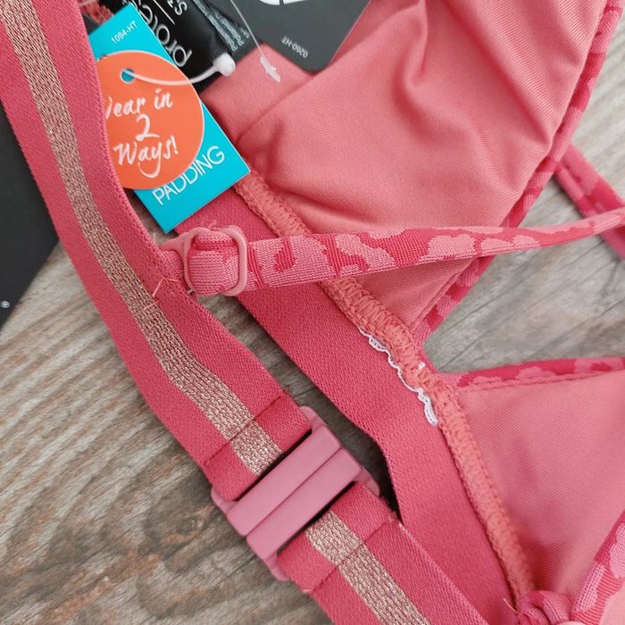 Haut de maillot de bain triangle mix and match, rose et doré à motif léopard - Taille S Protest - photo numéro 3