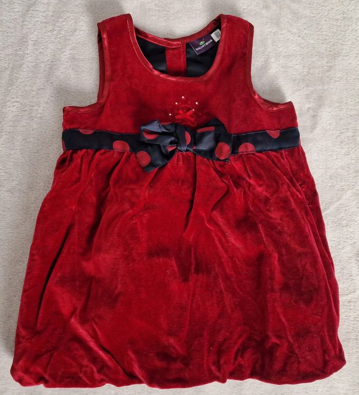Robe en velours rouge Sergent Major 12M (BE avec défaut) - photo numéro 2
