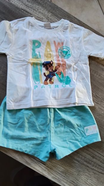 Ensemble pat patrouille short et tee-shirt 3 ans 
