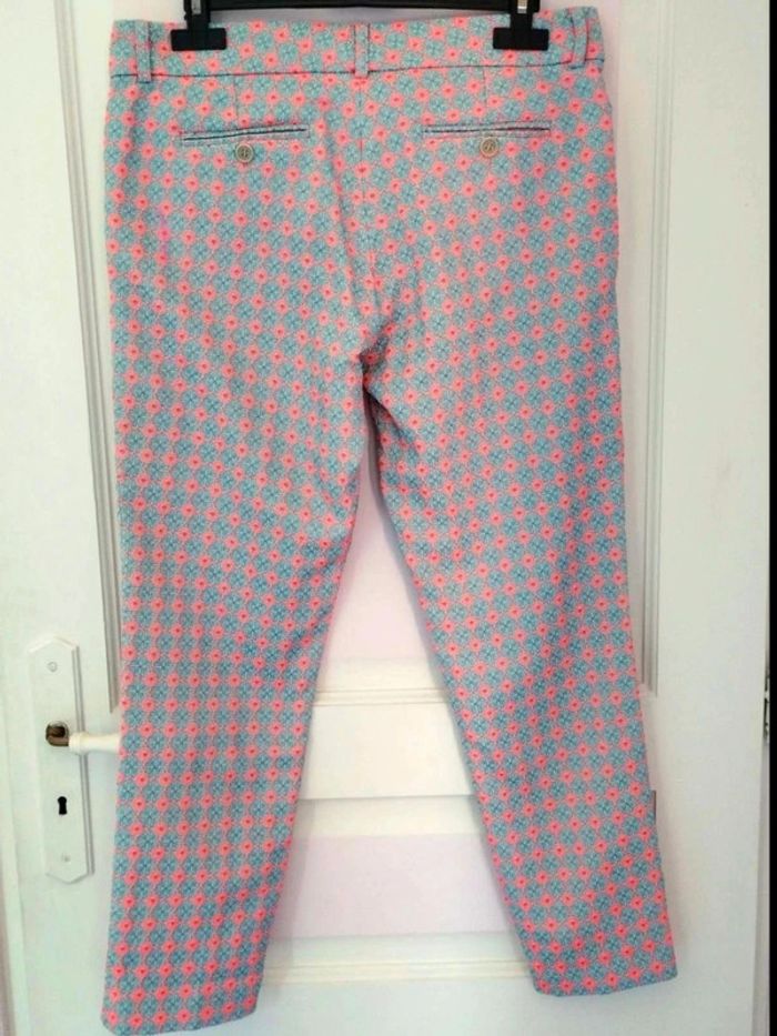 Pantalon Chino - Bleu Corail fluo  -  fleuri  - Paul&Joe  - T40  - Parfait  état - photo numéro 8