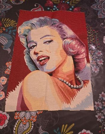 Panneau Gobelin a coudre icône Marilyn Monroe 34 x 47 cm