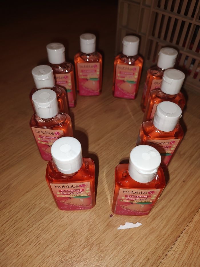 Lot de 10 gels mains Bubble’t – Pêche 🍑 50 ml