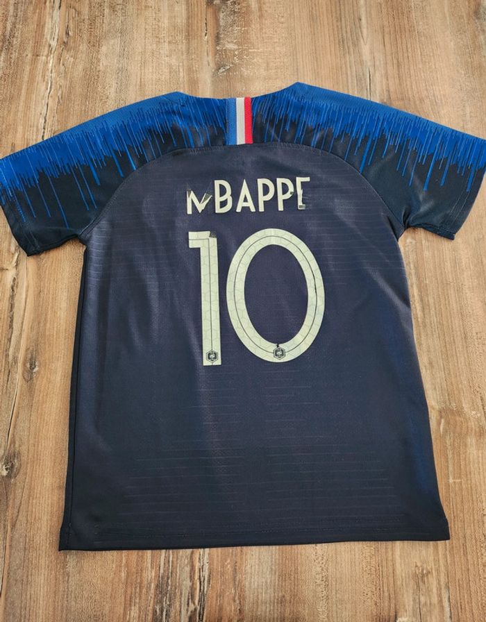 Maillot de foot Nike Équipe de France 2 étoiles bleu marine numero 10 avec MBappé