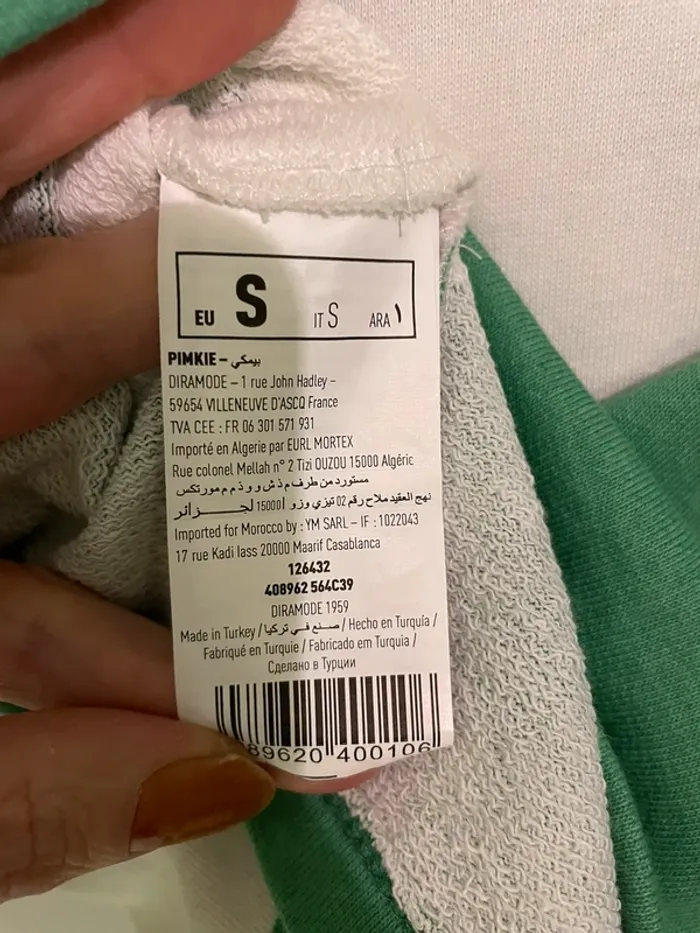 Polo rayée vert et blanc femme taille 36 de marque Pimkie très bon état - photo numéro 6