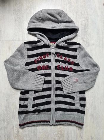 Gilet zippé avec capuche Gris et noir orchestra 6 ans