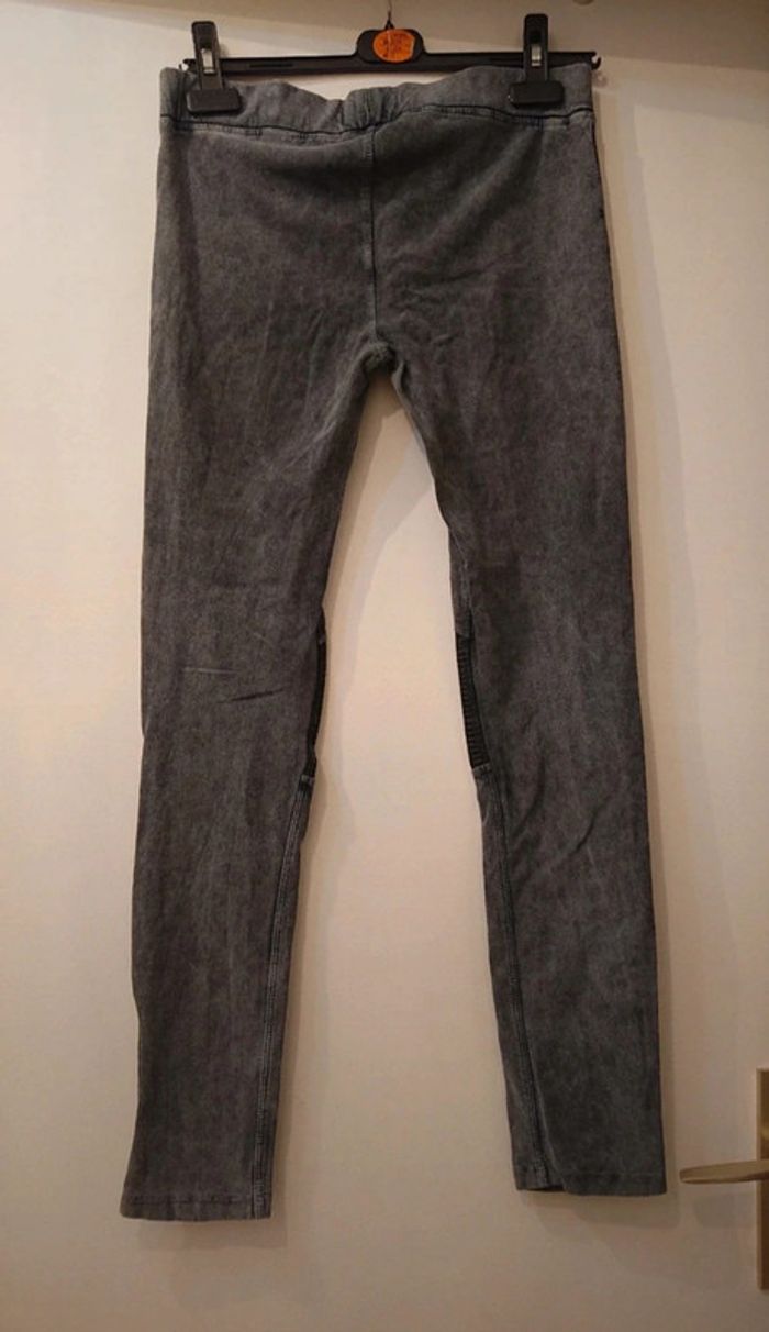Jegging gris et simili cuir - photo numéro 2