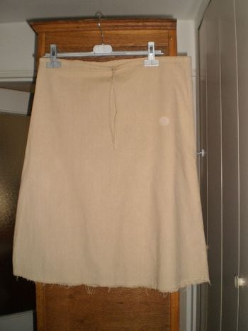 jupe beige t 42 coton frais