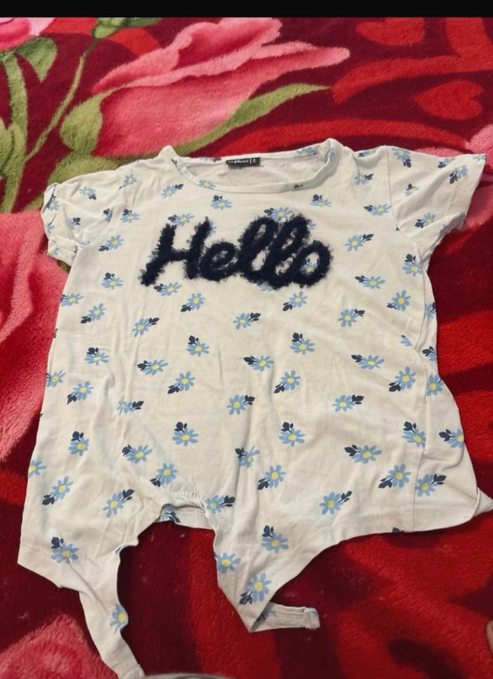Teeshirt fille d’été "hello" - photo numéro 2