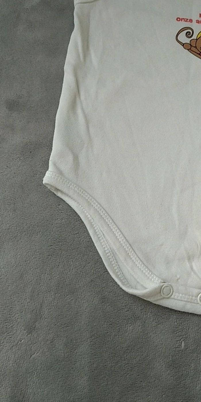 Body sans manche Garçon 6 mois 100% coton Kleertjes.com "Notre singe est né" (en néerlandais) - photo numéro 9