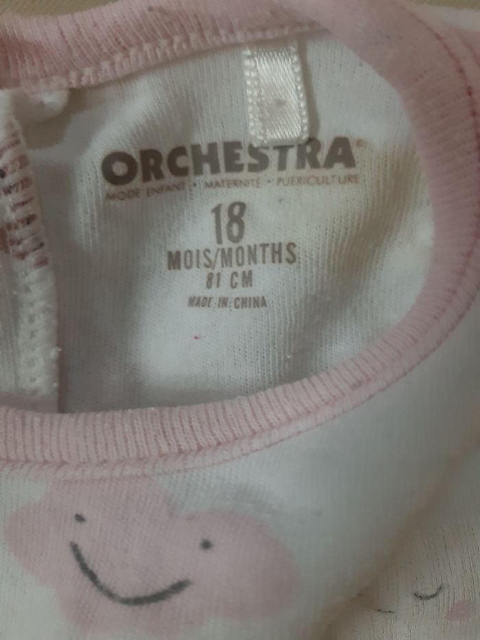 Pyjama léger 1 pièce fille - nuages - Orchestra - 18 mois - photo numéro 4