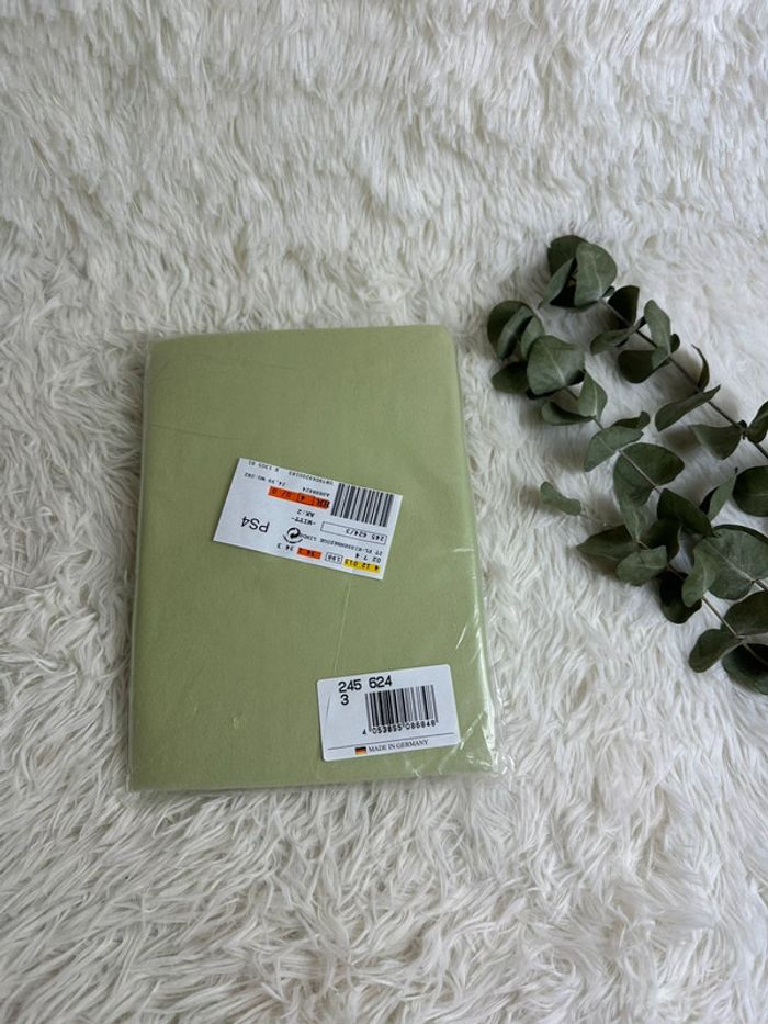 Paire de taies d’oreiller verte en flanelle Biberna taille 60x40 cm