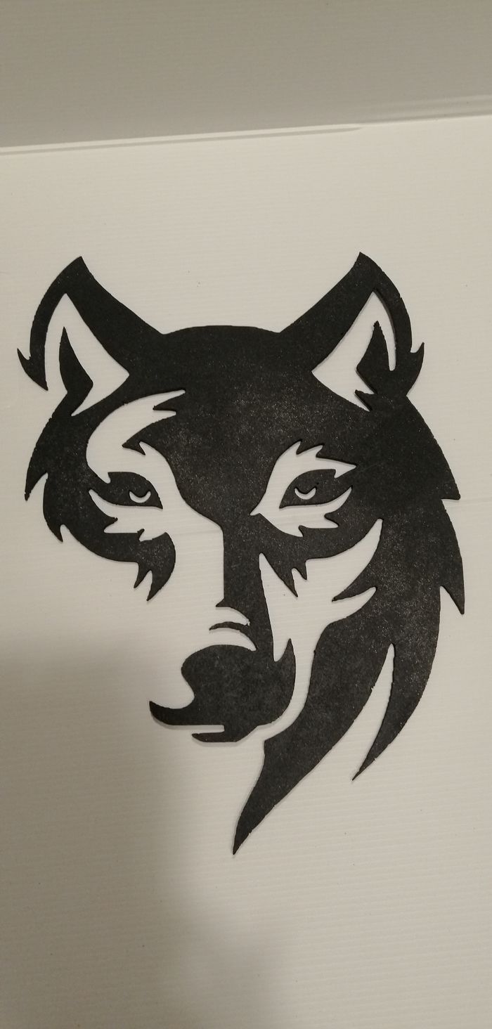 Tête de loup bois murale