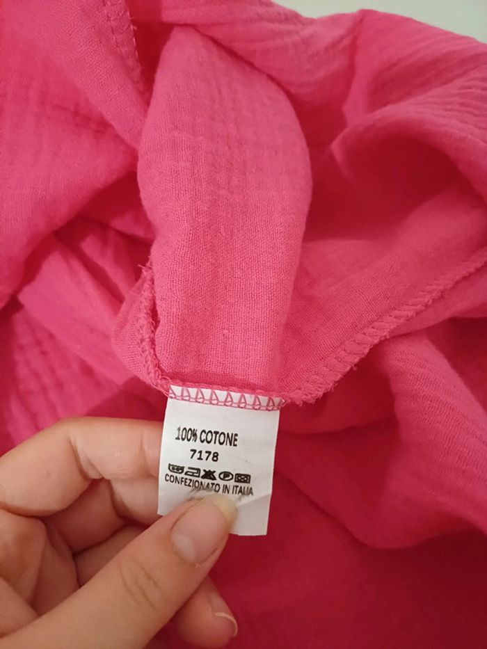 Robe rose longue en gaze de coton neuve Estee Brown taille M/L 38/40 - photo numéro 11