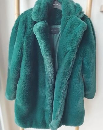 Manteau fausse fourrure vert